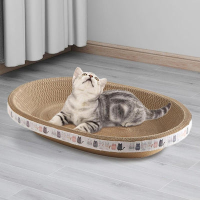 Cama Rascador Ovalado 2 en 1 para Gatos - Nido Acogedor con Cartón Corrugado - Image 5