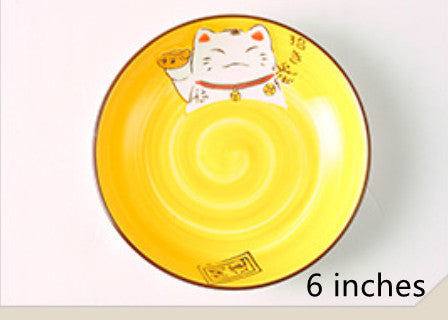 Tazón de Cerámica Gato de la Suerte Estilo Japonés