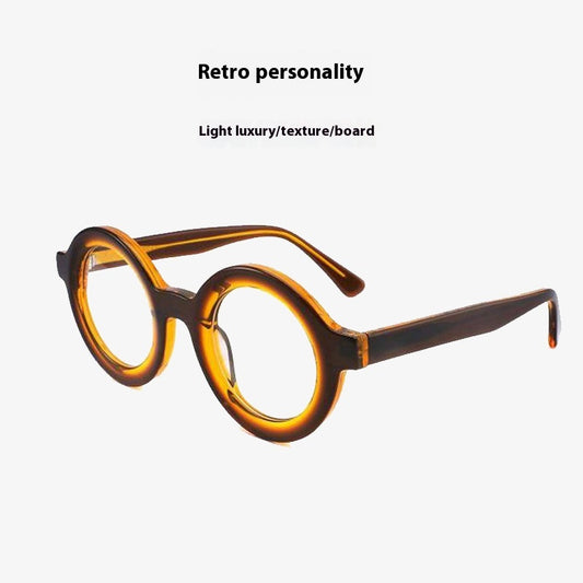 Gafas Redondas Personalizadas Estilo Retro - Marcos Gruesos Europeos y Americanos