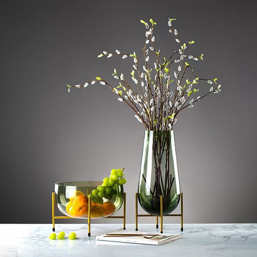 Florero de Cristal Lujo Ligero y Plato de Frutas Decorativo - Image 10