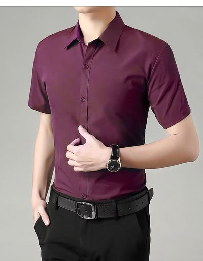 Camisa Ejecutiva Slim Fit Antirruga Manga Corta para Hombre - Image 14