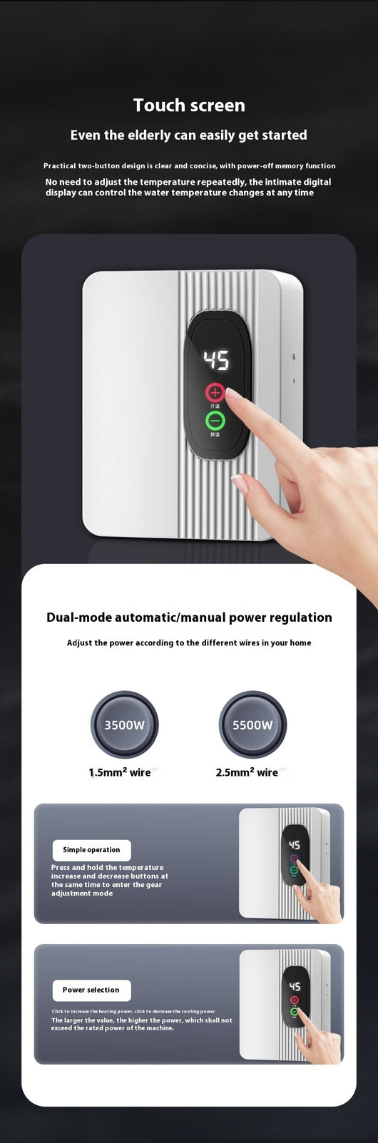 Calentador de Agua Eléctrico Instantáneo con Tecnología de Frecuencia Variable - Image 14