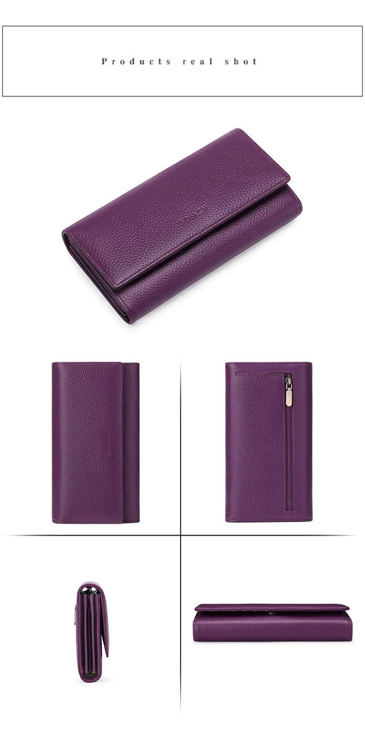 Cartera Larga de Cuero Genuino para Mujer - Diseño Europeo Premium - Image 15