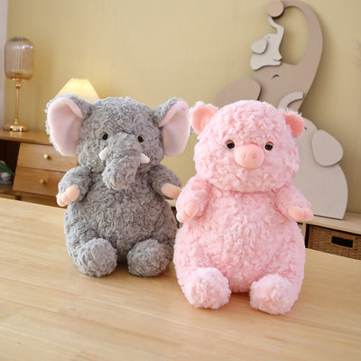 Peluche Elefante y Cerdo Gris de la Serie Lazy - Juguete Suave - Image 3