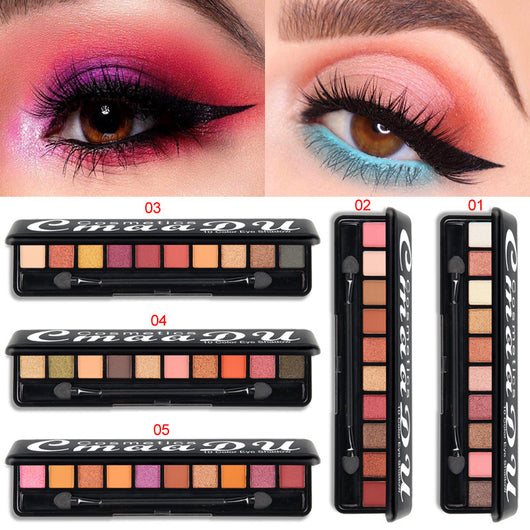 Paleta de Sombras Mate Perladas 10 Colores - Acabado Profesional