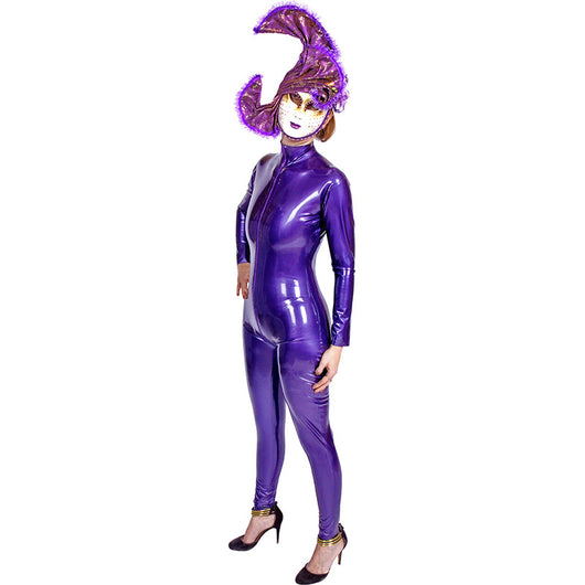 Traje de Látex Púrpura Personalizado para Mujer - Image 5