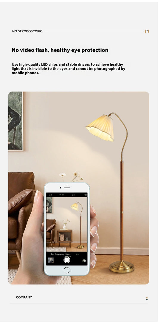 Lámpara de Pie en Madera Maciza para Sofá y Mesita Lateral - Image 13