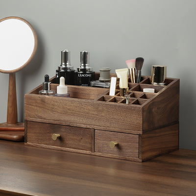 Organizador de Maquillaje en Madera Maciza con Cajones para Brochas y Cosméticos - Image 11
