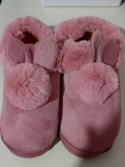 Pantuflas Cálidas de Conejo y Gato Felpa - Zapatillas de Casa Algodón Grueso Invierno - Image 23