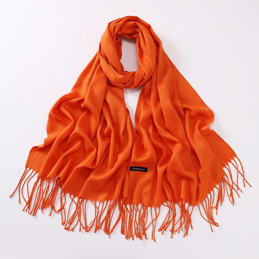 Bufanda Larga de Cashmira Suave - Color Liso para Otoño e Invierno - Image 16