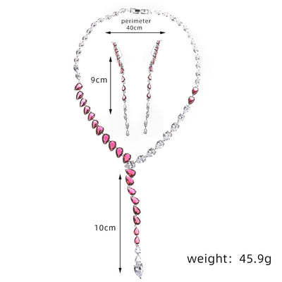 Conjunto de Collar y Aretes con Corazón de Gota - Diseño Bicolor - Image 6