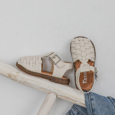 Zapatos Tejidos Retro de Colores Sólidos para Niñas - Image 7