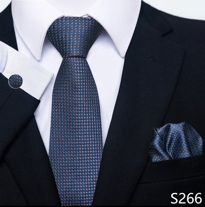 Conjunto Completo de Accesorios Ejecutivos: Corbata, Pañuelo y Gemelos Formales - Image 71