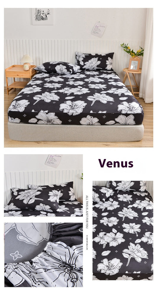 Juego de Sábana Ajustable y Funda de Almohada Estampada Suave - Image 23