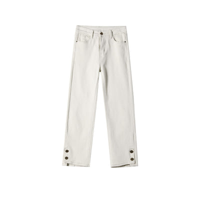 Pantalones Cigarette Cropped con Cierre de Botones para Mujer - Image 4