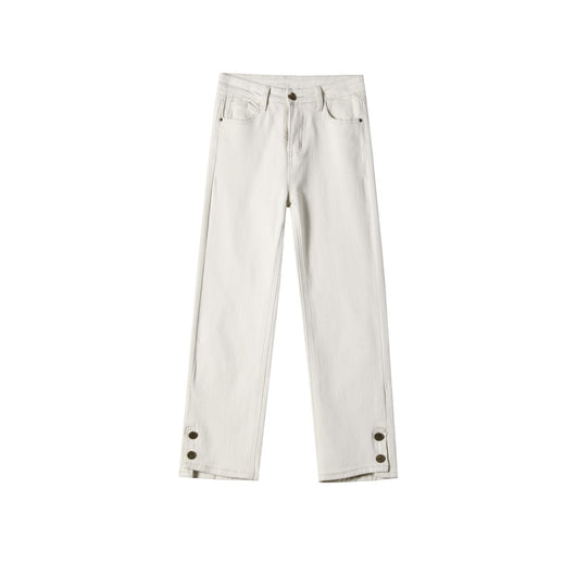 Pantalones Cigarette Cropped con Cierre de Botones para Mujer - Image 4