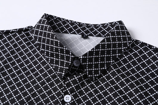 Camisa Cuadriculada Diamante para Hombre - Diseño Clásico y Moderno - Image 3