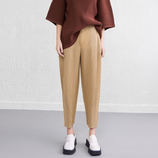 Pantalones Skinny de Cintura Alta con Pliegues Reductores para Primavera y Verano - Image 7