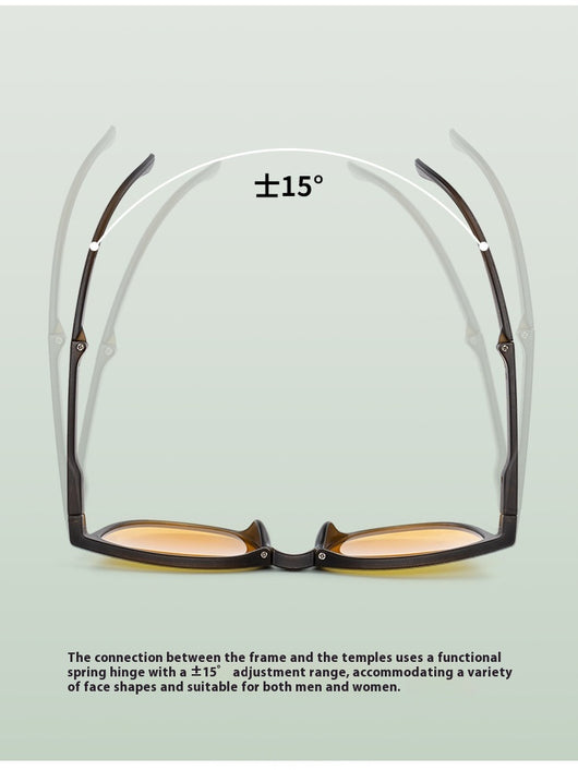 Cream and grey round zippered glasses case with a cream strap, shown from front and back views. - Image 14