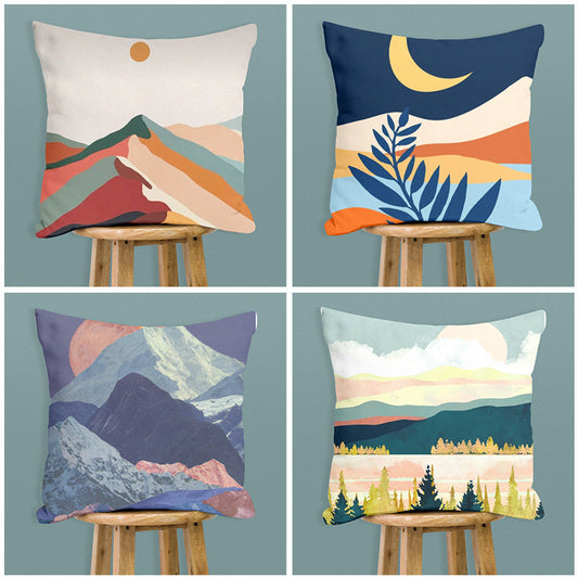 Funda de Almohada Montañas Estampado Digital Creativo - Image 2