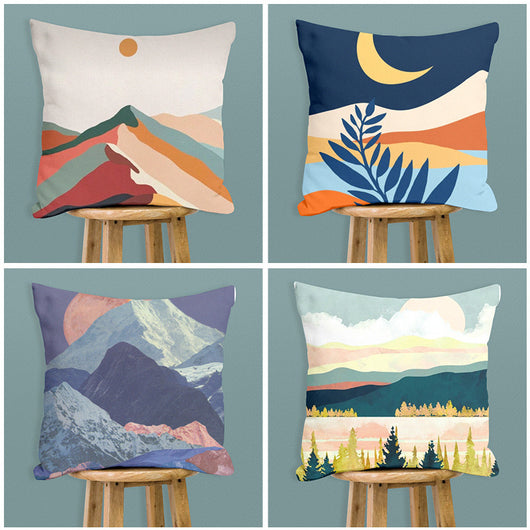 Funda de Almohada Montañas Estampado Digital Creativo - Image 2