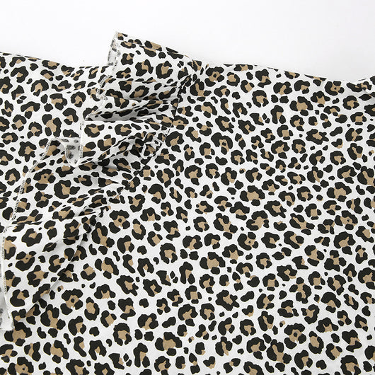 Blusa Leopardo con Volantes Manga Larga para Mujer - Image 8