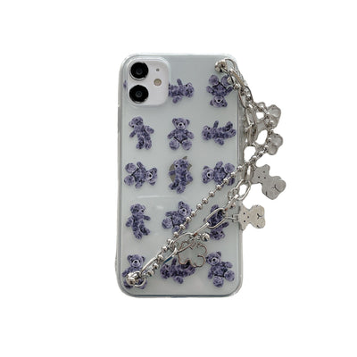 Funda Protectora Osito Fashion con Pulsera Cadena para Celular - Image 9
