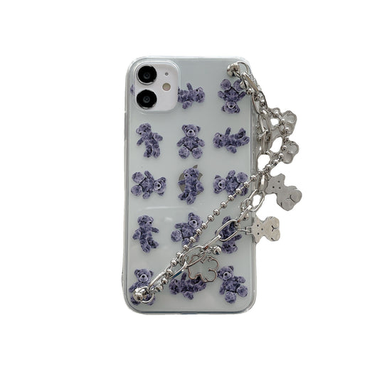 Funda Protectora Osito Fashion con Pulsera Cadena para Celular - Image 9