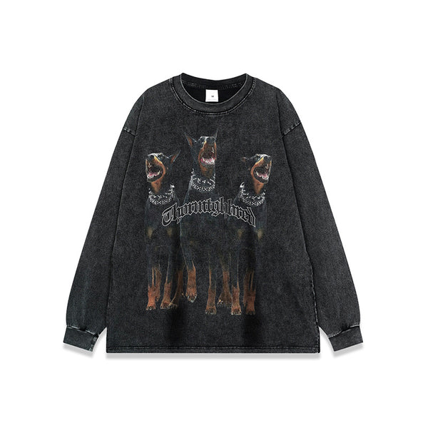 Playera Holgada Doberman Pinscher Estilo Urbano Desgastada para Hombre y Mujer - Image 6