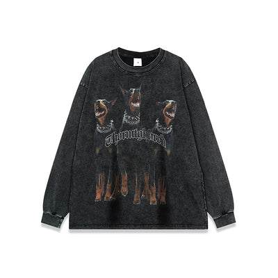Playera Holgada Doberman Pinscher Estilo Urbano Desgastada para Hombre y Mujer - Image 6
