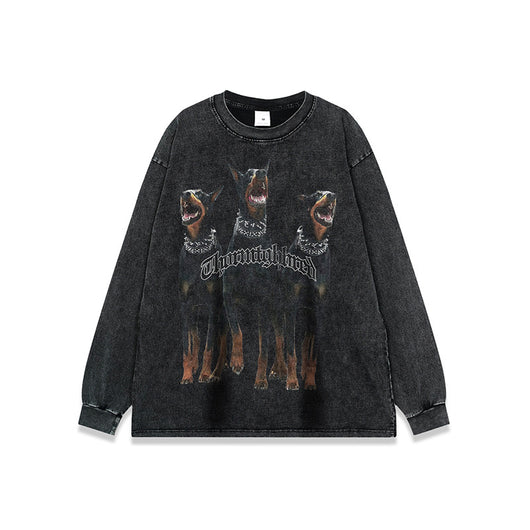 Playera Holgada Doberman Pinscher Estilo Urbano Desgastada para Hombre y Mujer - Image 6