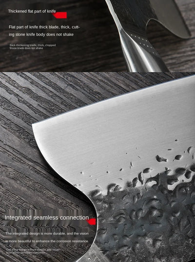 Cuchillo de Chef Forjado a Mano con Hoja Martillada de Acero - Image 15