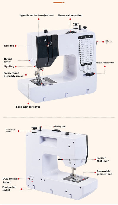 Máquina de Coser Eléctrica Multifuncional con Tablero Extensible - Image 12