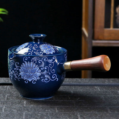 Tetera de Cerámica Negra con Asa de Madera - Colador Kung Fu para Té Oolong - Image 14