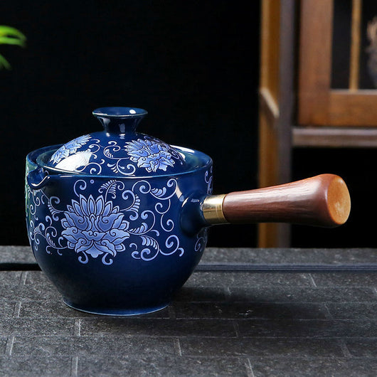 Tetera de Cerámica Negra con Asa de Madera - Colador Kung Fu para Té Oolong - Image 14