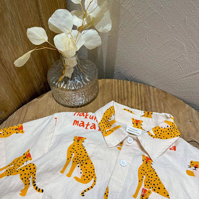 Conjunto de Dos Piezas: Camisa Estilo Vaquero de Manga Corta para Niños - Image 9