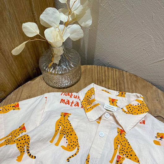 Conjunto de Dos Piezas: Camisa Estilo Vaquero de Manga Corta para Niños - Image 9