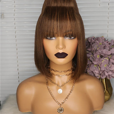 Peluca Frontal de Cabello Real con Flequillo Qi Liuhai - Image 13
