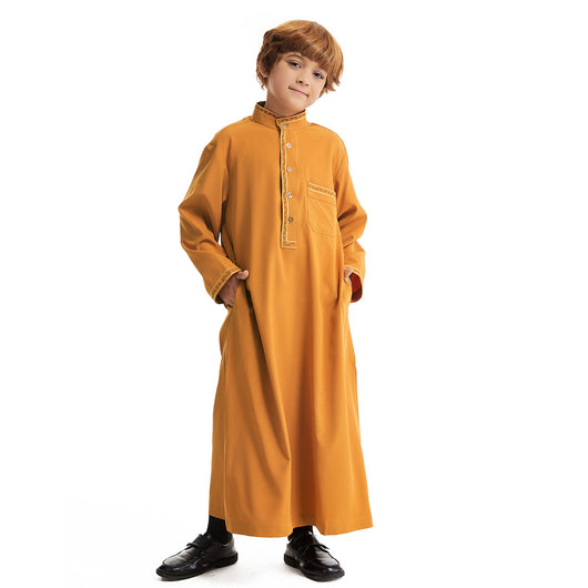 Camisa Larga de Cuello Mao con Botones - Estilo Oriente Medio - Image 24