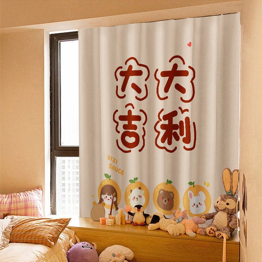 Printed Velcro cabinet curtain with a cartoon oil painting of white and yellow tulips under a light blue sky with clouds and a crescent moon. - Image 12