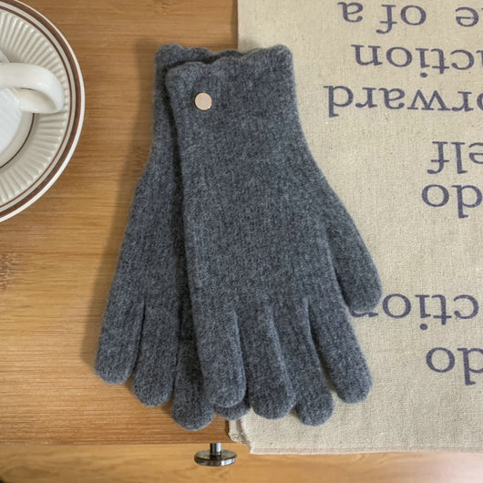 Guantes de Lana Cálidos con Volantes y Colores Sólidos para Mujer - Image 5