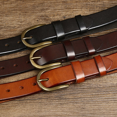 Cinturón de Moda Retro para Hombre con Hebilla de Cobre 3.3CM - Image 4