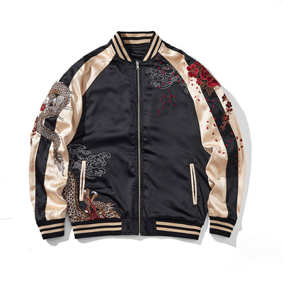 Chaqueta Beisbolera Casual para Hombre con Dragón Divino Bordado - Image 3