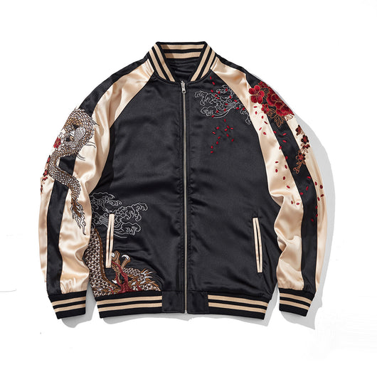 Chaqueta Beisbolera Casual para Hombre con Dragón Divino Bordado - Image 3