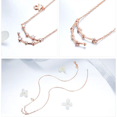 Collar Constelaciones Zodiacales Plata 925 Baño Oro Rosa - Image 13