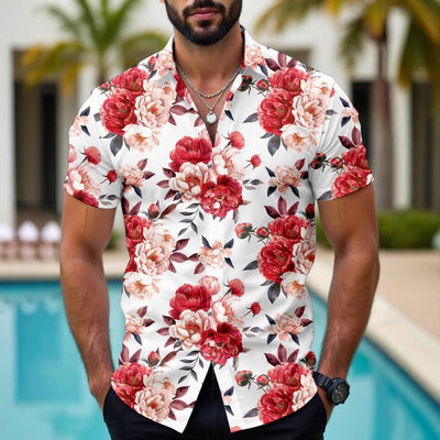Camisa Casual Hawaiana con Estampado Floral 3D para Hombre - Image 9