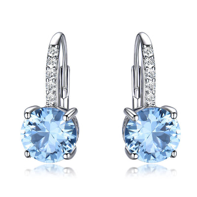Aretes de Plata Esterlina con Topacio Ahumado y Diamantes - Image 4
