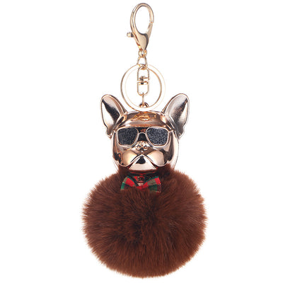 Llavero Perro Bulldog Francés con Pompón - Adorno para Auto y Bolso - Image 10