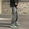 Jeans Grises Holgados de Pierna Recta para Hombre