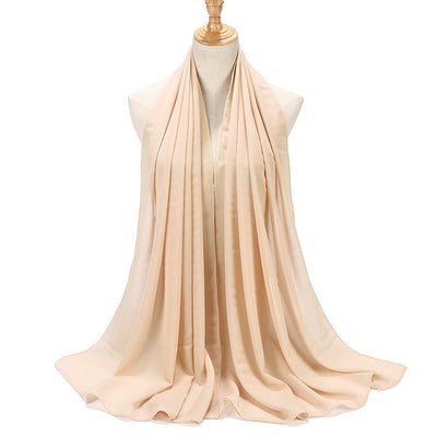 Pañuelo Chifón Plisado Transpirable para Mujer - Diseño Monocromo Elegante - Image 17